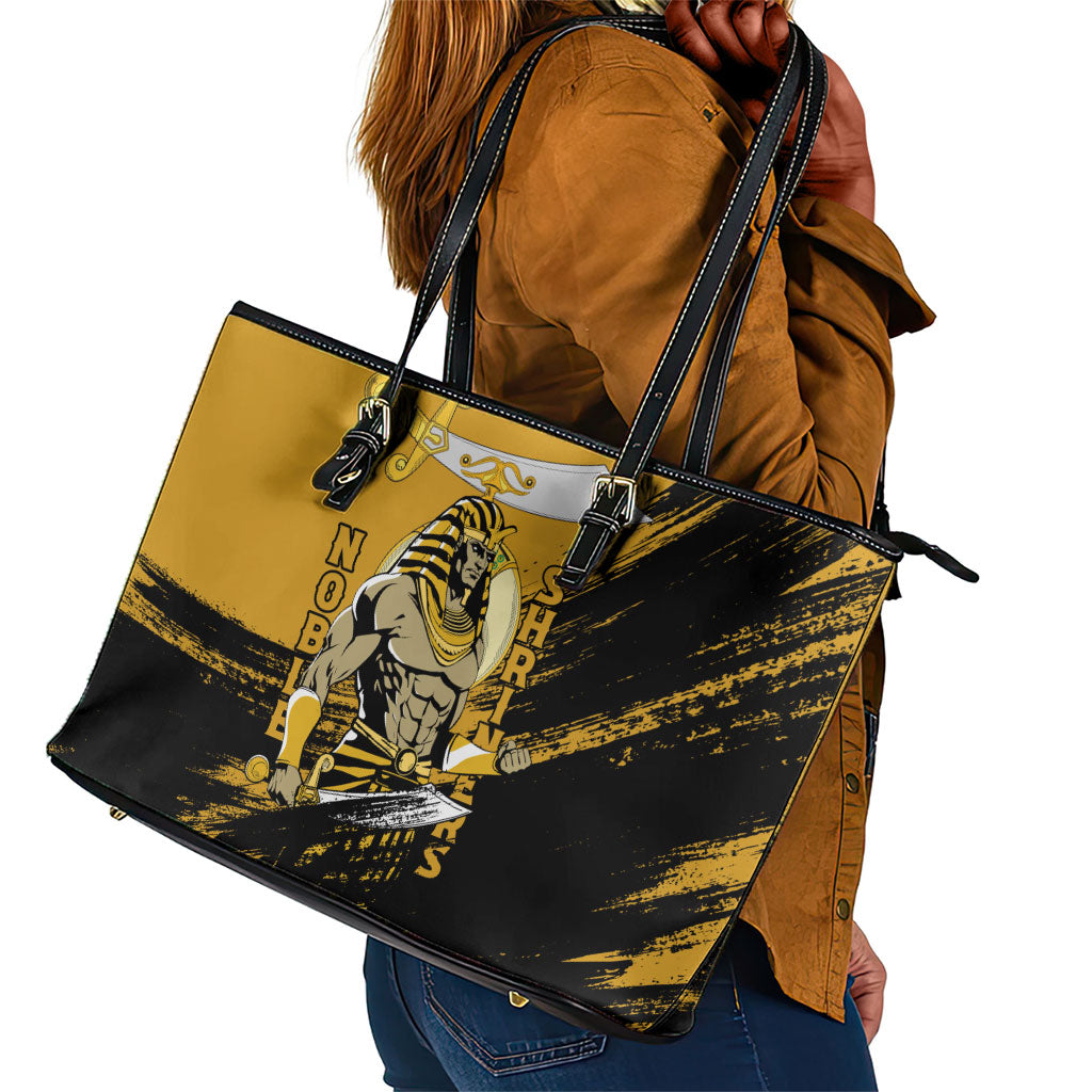 Noble Shriners Leather Tote Bag Egyptian Pharaoh Warrior - Scimitar Sword