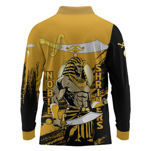 Noble Shriners Long Sleeve Polo Shirt Egyptian Pharaoh Warrior - Scimitar Sword