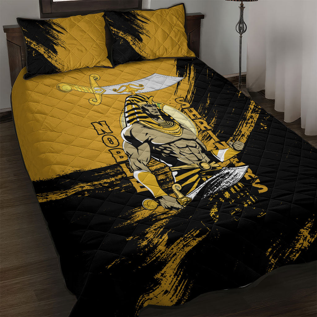 Noble Shriners Quilt Bed Set Egyptian Pharaoh Warrior - Scimitar Sword