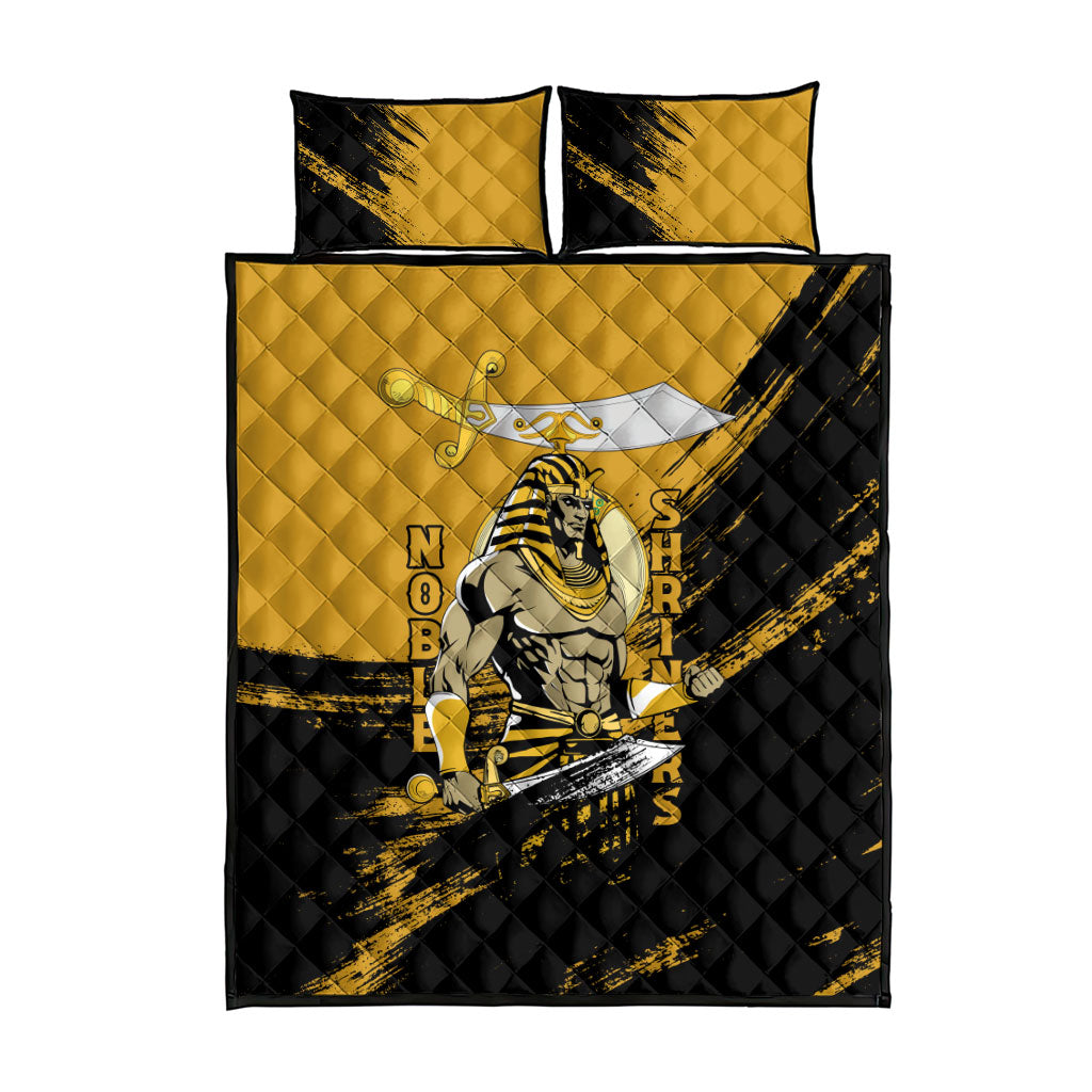 Noble Shriners Quilt Bed Set Egyptian Pharaoh Warrior - Scimitar Sword