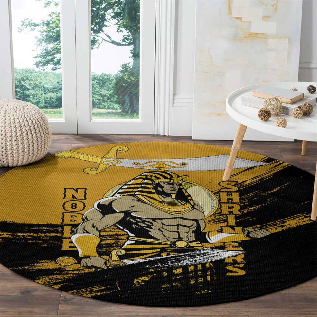 Noble Shriners Round Carpet Egyptian Pharaoh Warrior - Scimitar Sword