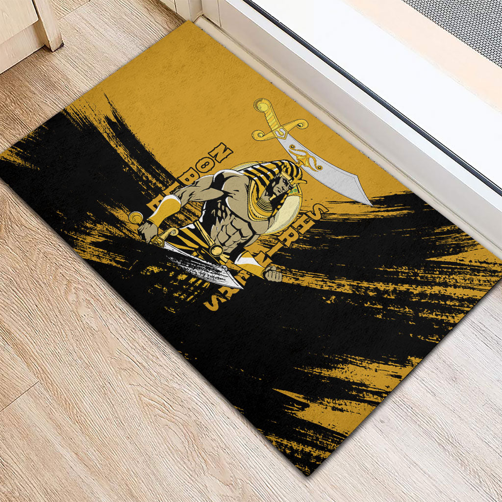 Noble Shriners Rubber Doormat Egyptian Pharaoh Warrior - Scimitar Sword