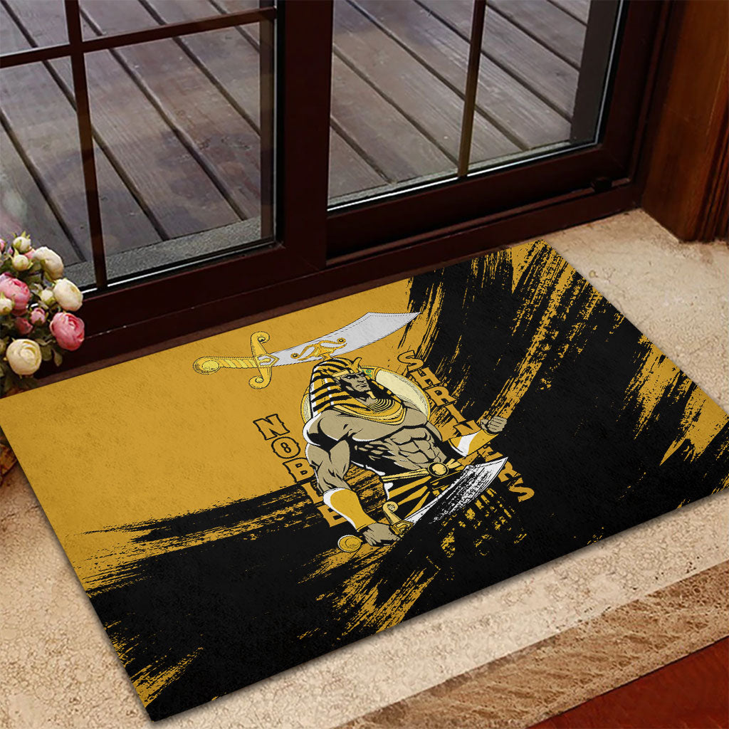 Noble Shriners Rubber Doormat Egyptian Pharaoh Warrior - Scimitar Sword