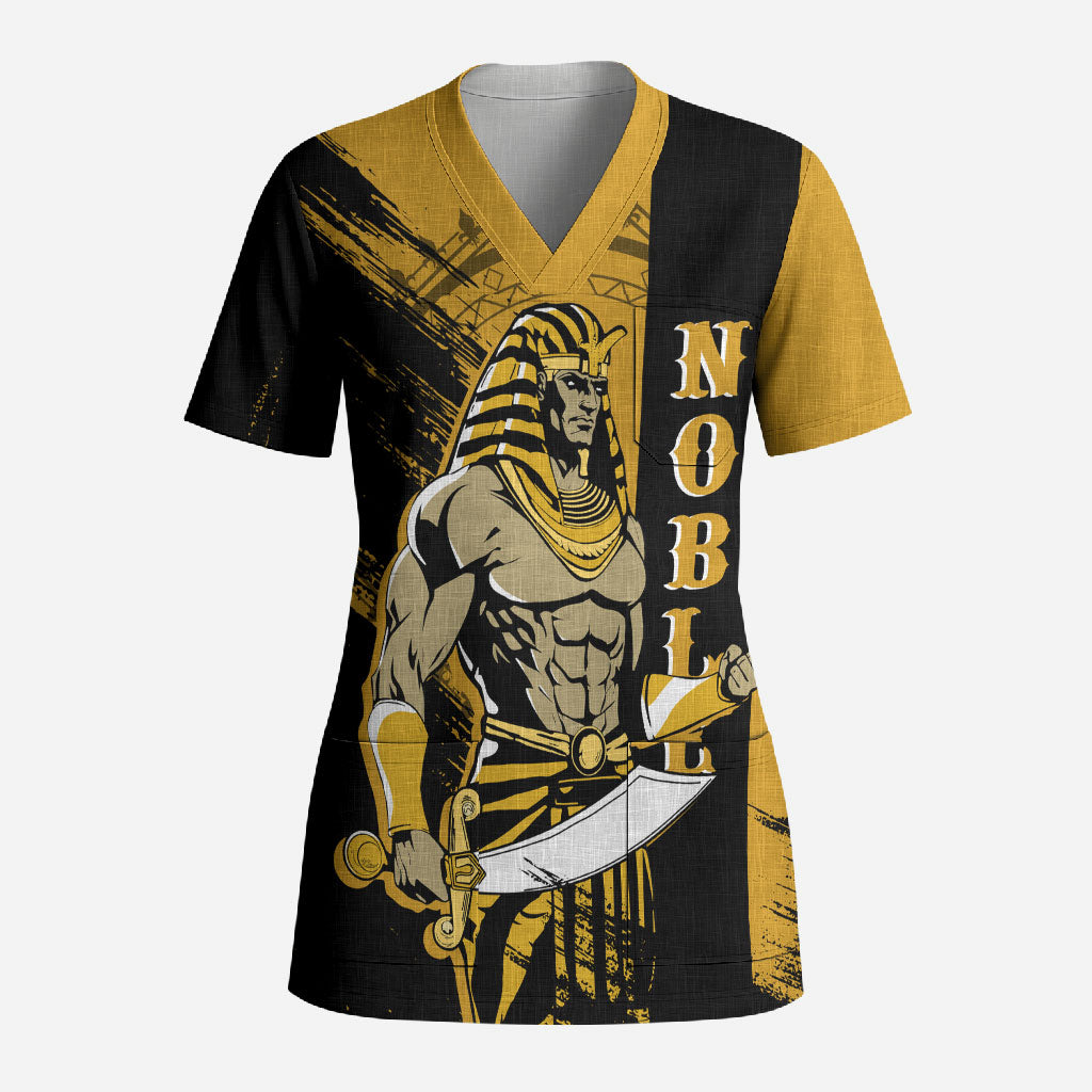 Noble Shriners Scrub Top Egyptian Pharaoh Warrior - Scimitar Sword