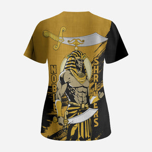 Noble Shriners Scrub Top Egyptian Pharaoh Warrior - Scimitar Sword