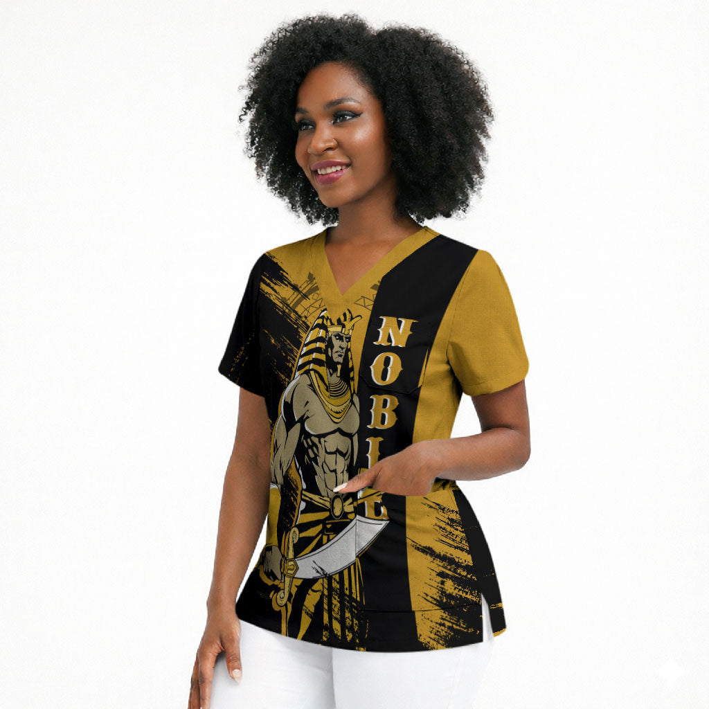 Noble Shriners Scrub Top Egyptian Pharaoh Warrior - Scimitar Sword