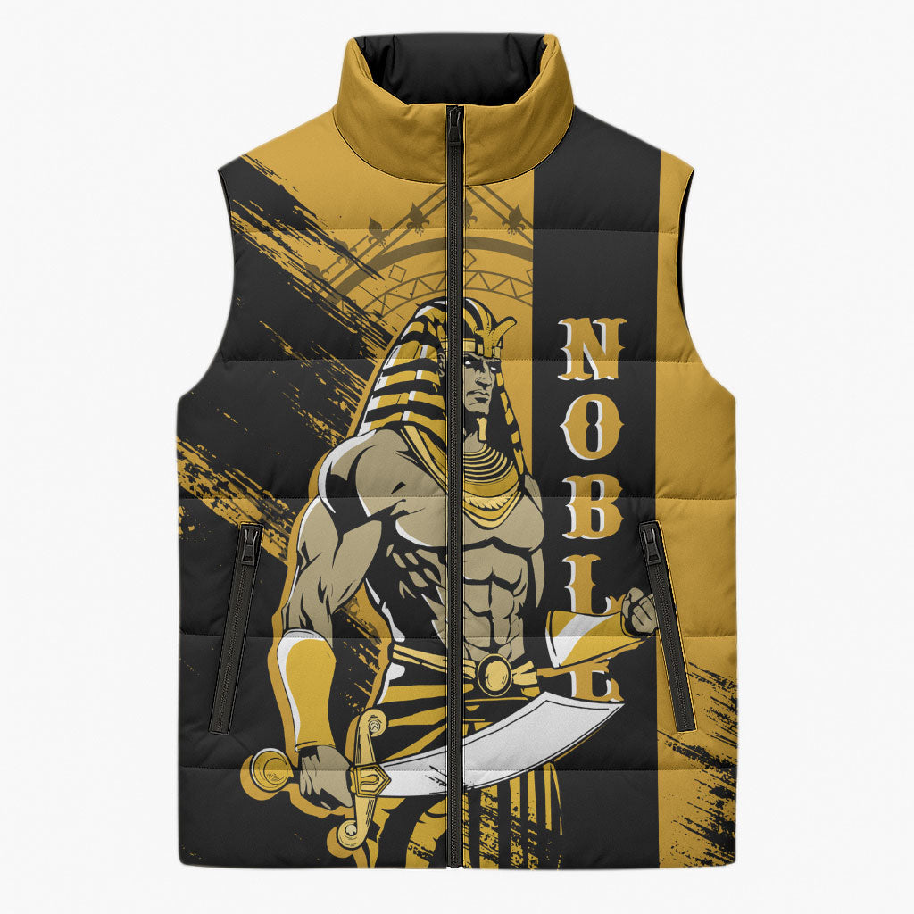 Noble Shriners Sleeveless Puffer Jacket Egyptian Pharaoh Warrior - Scimitar Sword