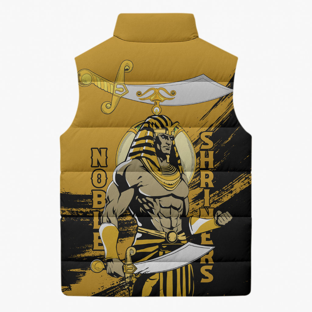 Noble Shriners Sleeveless Puffer Jacket Egyptian Pharaoh Warrior - Scimitar Sword