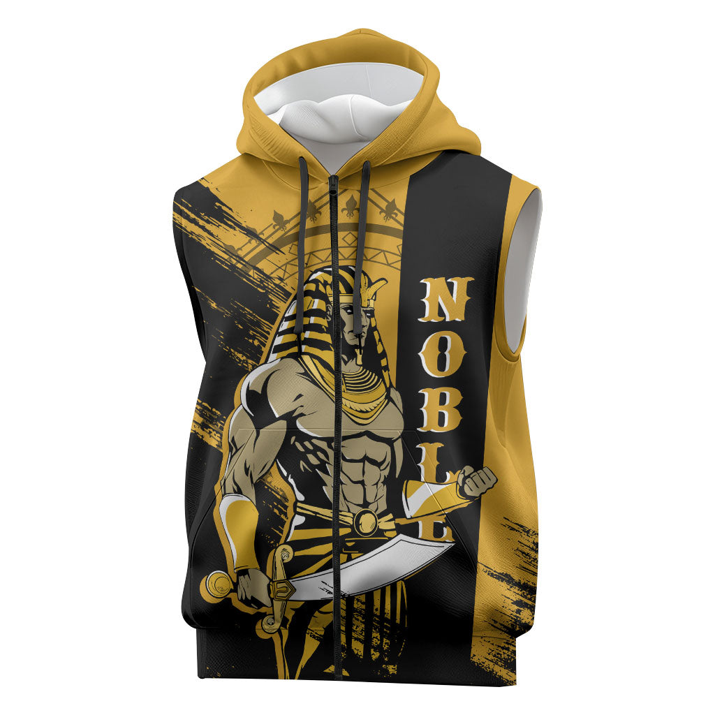 Noble Shriners Sleeveless Zip Hoodie Egyptian Pharaoh Warrior - Scimitar Sword