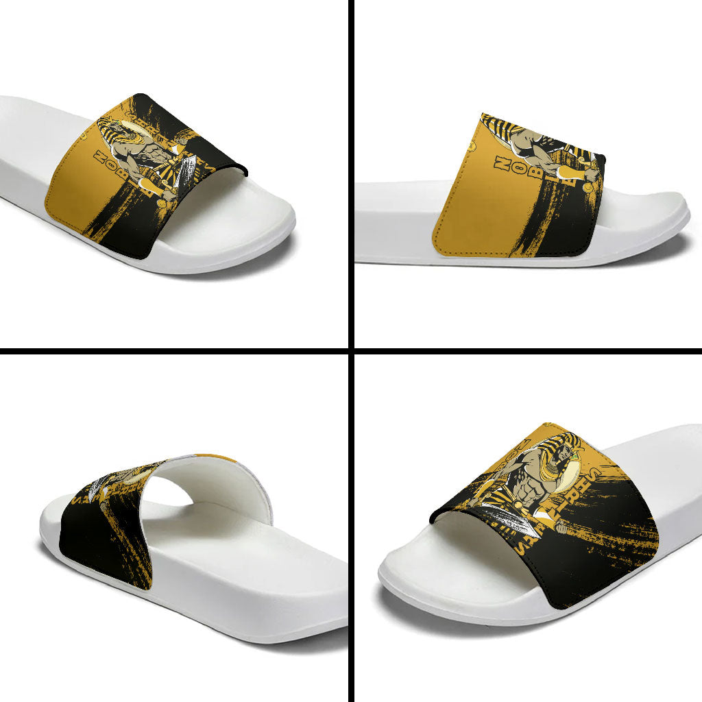 Noble Shriners Slide Sandals Egyptian Pharaoh Warrior - Scimitar Sword