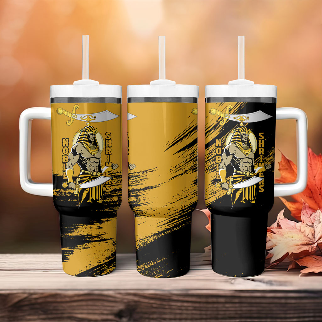 Noble Shriners Tumbler With Handle Egyptian Pharaoh Warrior - Scimitar Sword