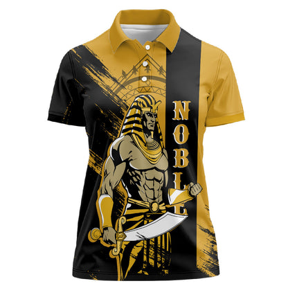 Noble Shriners Women Polo Shirt Egyptian Pharaoh Warrior - Scimitar Sword