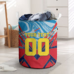 Personalized DR Congo Football Leopard Victory Laundry Basket Congolese Soccer Comic Style