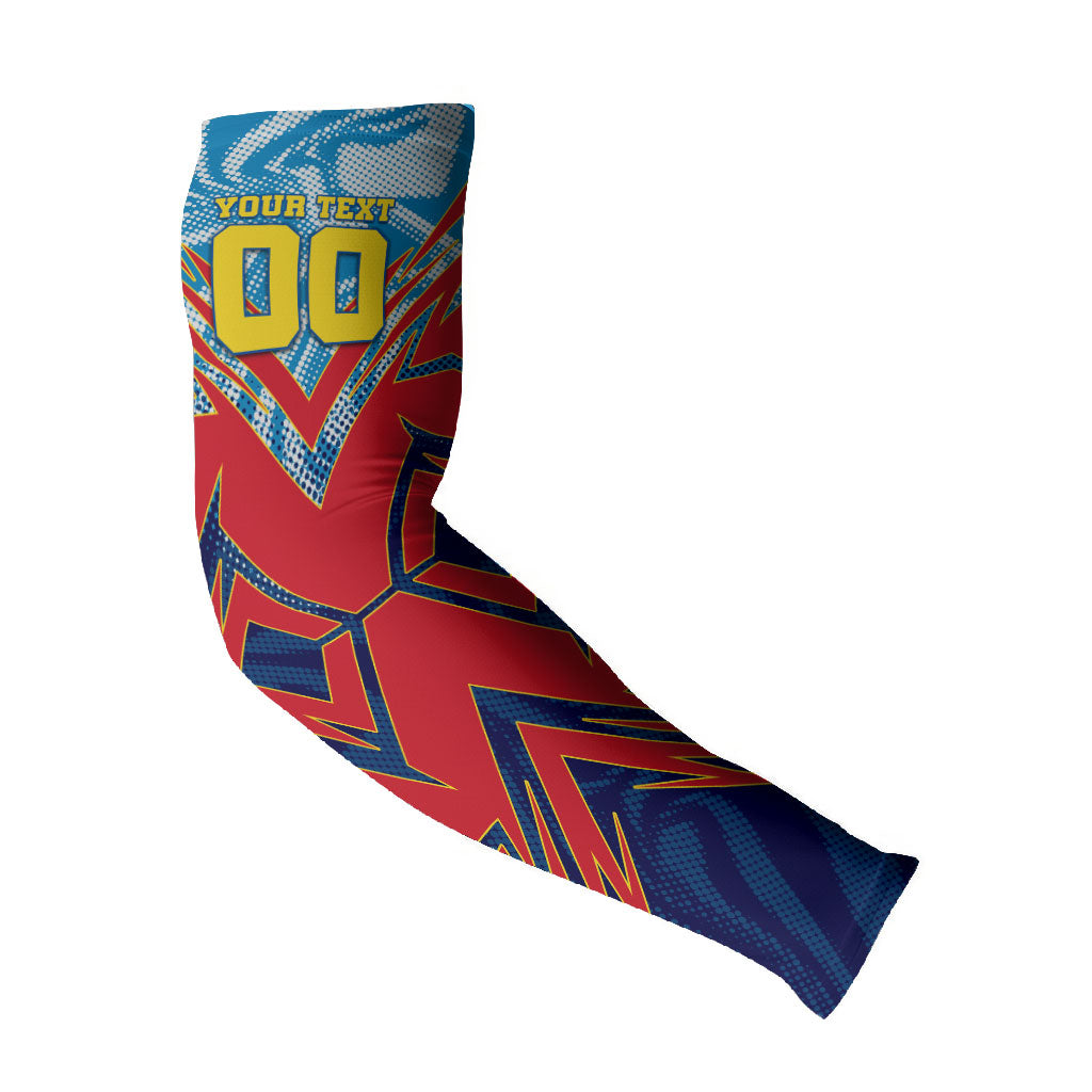 Personalized DR Congo Football Leopard Victory Arm Sleeves Congolese Soccer Comic Style