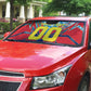 Personalized DR Congo Football Leopard Victory Auto Sun Shade Congolese Soccer Comic Style