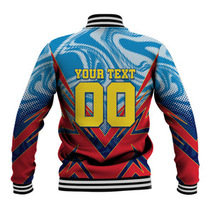 Personalized DR Congo Football Leopard Victory Baseball Jacket Congolese Soccer Comic Style