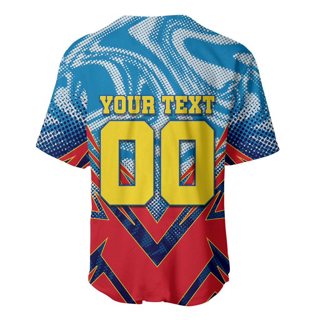 Personalized DR Congo Football Leopard Victory Baseball Jersey Congolese Soccer Comic Style