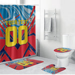 Personalized DR Congo Football Leopard Victory Bathroom Set Congolese Soccer Comic Style