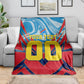 Personalized DR Congo Football Leopard Victory Blanket Congolese Soccer Comic Style