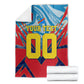 Personalized DR Congo Football Leopard Victory Blanket Congolese Soccer Comic Style