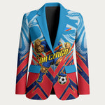 Personalized DR Congo Football Leopard Victory Blazer Congolese Soccer Comic Style