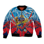 Personalized DR Congo Football Leopard Victory Bomber Jacket Congolese Soccer Comic Style
