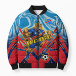 Personalized DR Congo Football Leopard Victory Bomber Puffer Jacket Congolese Soccer Comic Style