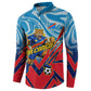 Personalized DR Congo Football Leopard Victory Button Sweatshirt Congolese Soccer Comic Style