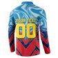 Personalized DR Congo Football Leopard Victory Button Sweatshirt Congolese Soccer Comic Style