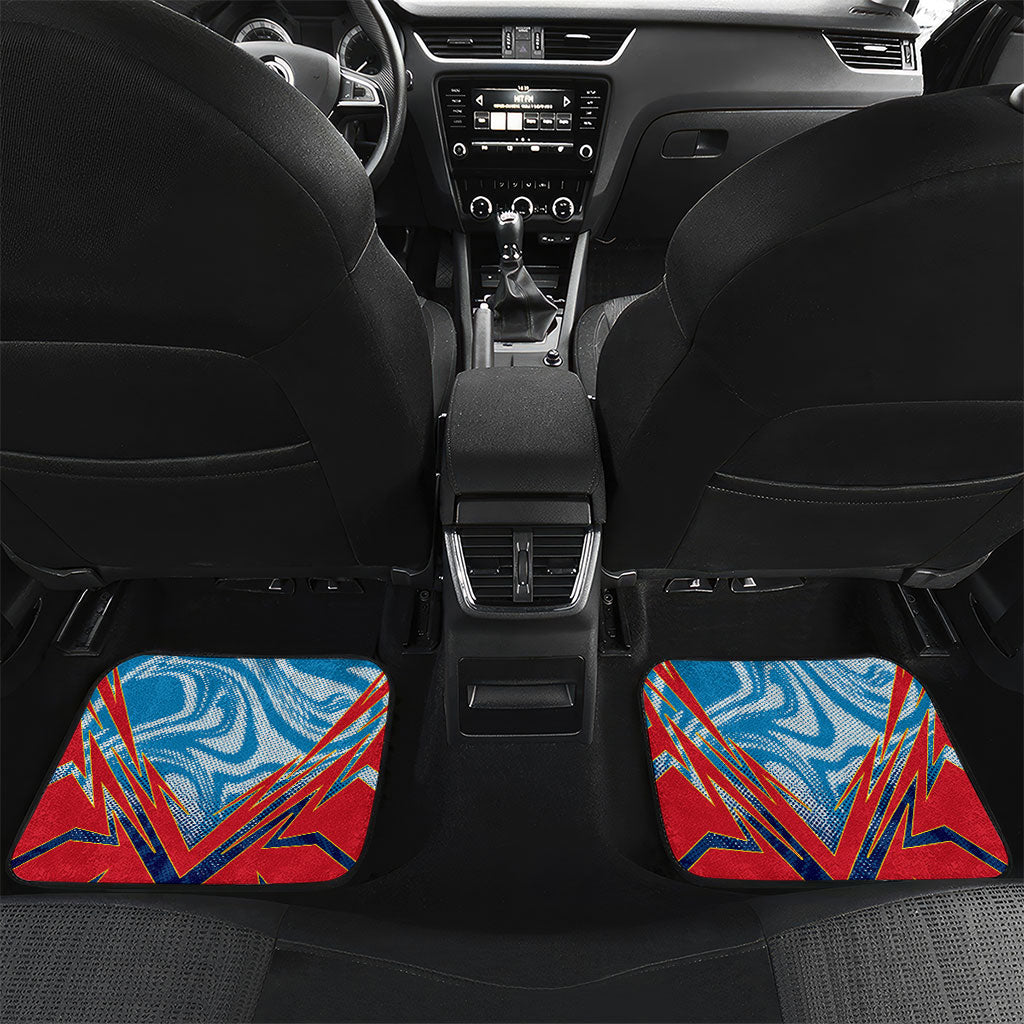 Personalized DR Congo Football Leopard Victory Car Mats Congolese Soccer Comic Style