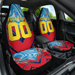 Personalized DR Congo Football Leopard Victory Car Seat Cover Congolese Soccer Comic Style