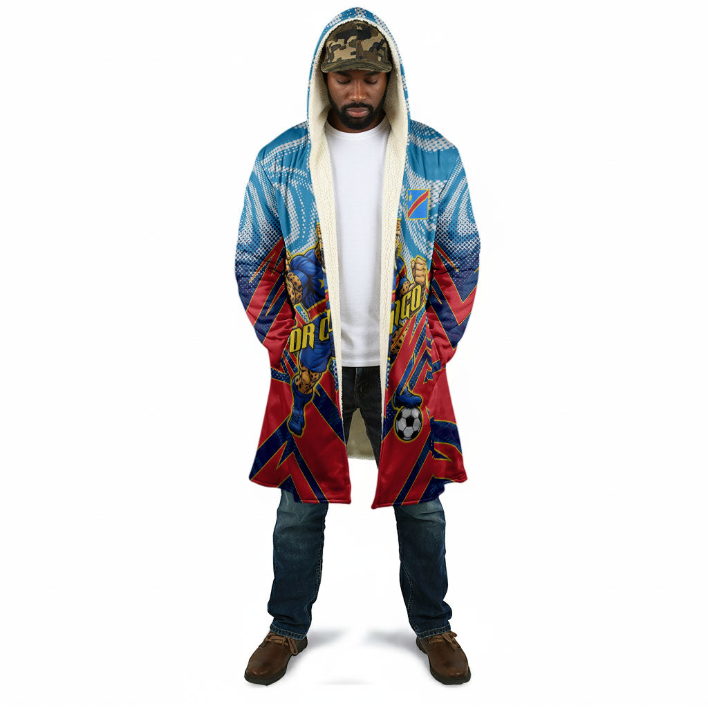 Personalized DR Congo Football Leopard Victory Cloak Congolese Soccer Comic Style