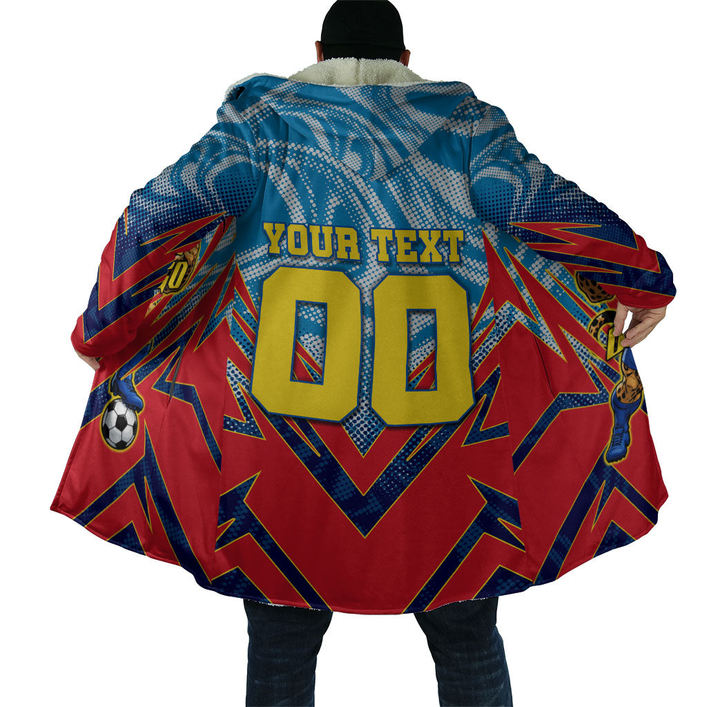 Personalized DR Congo Football Leopard Victory Cloak Congolese Soccer Comic Style