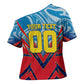 Personalized DR Congo Football Leopard Victory Cross Shoulder Shirt Congolese Soccer Comic Style