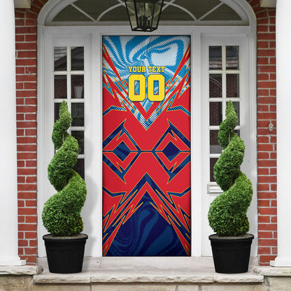 Personalized DR Congo Football Leopard Victory Door Cover Congolese Soccer Comic Style