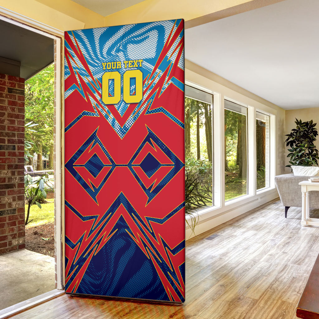 Personalized DR Congo Football Leopard Victory Door Cover Congolese Soccer Comic Style