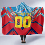 Personalized DR Congo Football Leopard Victory Hooded Blanket Congolese Soccer Comic Style