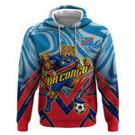 Personalized DR Congo Football Leopard Victory Hoodie Congolese Soccer Comic Style