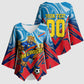Personalized DR Congo Football Leopard Victory Kimono Sleeve Blouse Congolese Soccer Comic Style