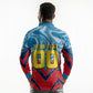 Personalized DR Congo Football Leopard Victory Long Sleeve Polo Shirt Congolese Soccer Comic Style