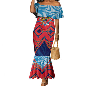 Personalized DR Congo Football Leopard Victory Mermaid Dress Congolese Soccer Comic Style