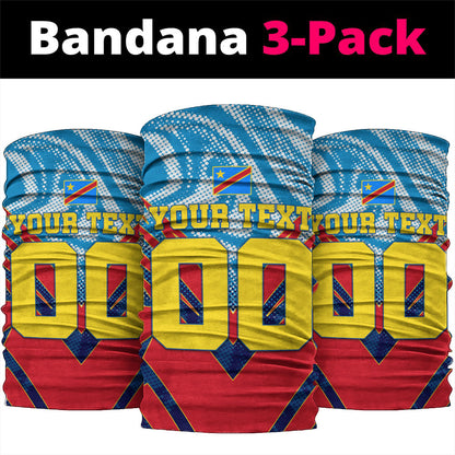 Personalized DR Congo Football Leopard Victory Neck Gaiter Congolese Soccer Comic Style