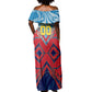 Personalized DR Congo Football Leopard Victory Off Shoulder Maxi Dress Congolese Soccer Comic Style