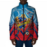 Personalized DR Congo Football Leopard Victory Padded Jacket Congolese Soccer Comic Style