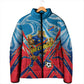 Personalized DR Congo Football Leopard Victory Padded Jacket Congolese Soccer Comic Style