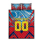 Personalized DR Congo Football Leopard Victory Quilt Bed Set Congolese Soccer Comic Style