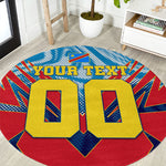 Personalized DR Congo Football Leopard Victory Round Carpet Congolese Soccer Comic Style