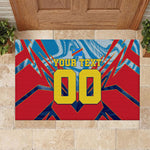 Personalized DR Congo Football Leopard Victory Rubber Doormat Congolese Soccer Comic Style