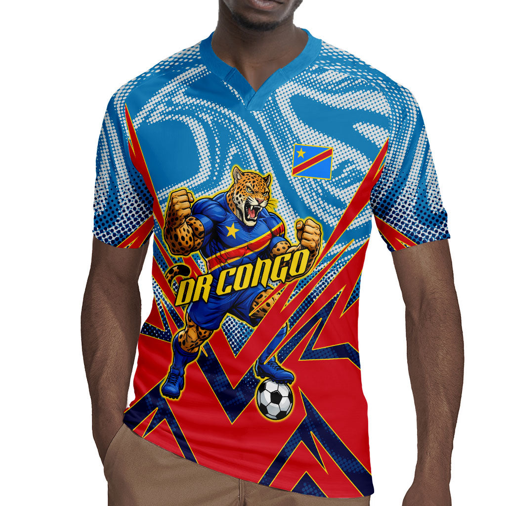 Personalized DR Congo Football Leopard Victory Rugby Jersey Congolese Soccer Comic Style
