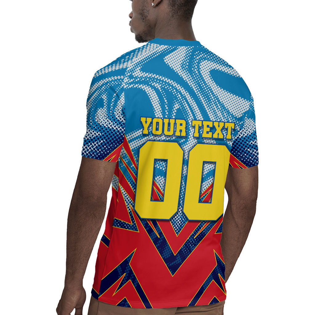 Personalized DR Congo Football Leopard Victory Rugby Jersey Congolese Soccer Comic Style